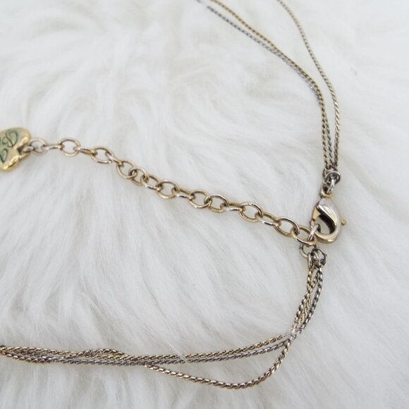 Betsey Johnson Triple Strand Necklace Faux Pearls Animal Print Rhinestone - Picture 9 of 9